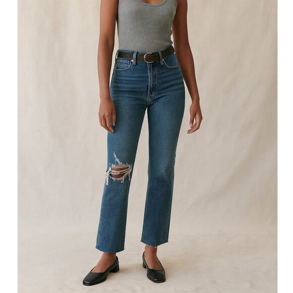 Abercrombie & Fitch Denim - Abercrombie & Fitch Curve Love The Ankle Straight Ultra High Rise Jeans Long